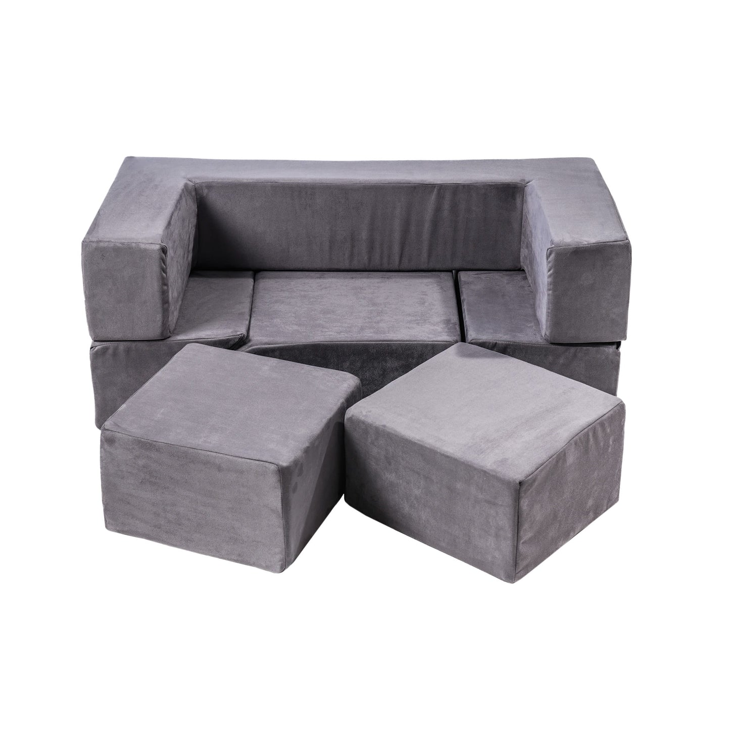 MeowBaby® Velvet Bricks Set - Monitoiminen lasten leikkipaikka - harmaa